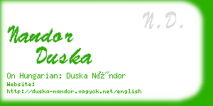 nandor duska business card